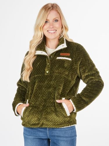 Simply Southern Simply Soft Pullover, Quarter Button Snap Closure, Quilted Fleece, Olive2