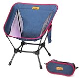 MOUNTREX® Campingstuhl klappbar – Besonders Stabil, Leicht & Kompakt (bis 120kg) - Klappstuhl mit Tragetasche - Angelstuhl, Camping Stuhl, Strandstuhl - Breite Sitzfläche, Faltbar (Blau)
