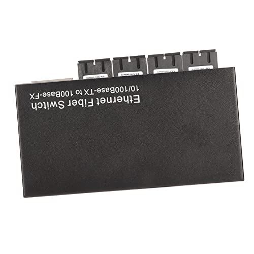 Ethernet To Fiber Optic Media Converter, Gigabit Ethernet Switch With Led Indicators, Dual Fiber Single Mode, 4 Optical Port 2 Electrical Port, 10/100 Mbps #TOP3