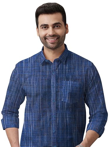Image of Men's Pure Khaadi Cotton Regular Fit Full Sleeves Striped Casual Shirt | Handloom Shirt for Office & Casual Wear