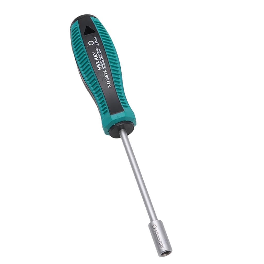 OJREEUB 3mm Metal Socket Driver Wrench Screwdriver Hex Nut Key Nutdriver Hand Tool 4.5mm