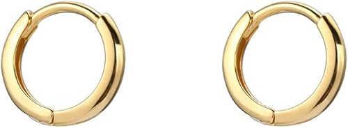Aretes de aro pequeños minimalistas para mujeres y niñas, plata de ley 925, pulido dorado, mini arracadas para cartílago, hélix, envoltura fina,