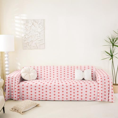 Castle Fairy Pink Polka Dots Couch Cover Kids Pets Friendly