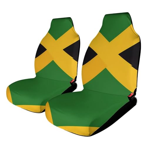 Jamaican Flag Car Seat Covers Universal Car Front Seats Protector Auto Interior Accessories 2PCS