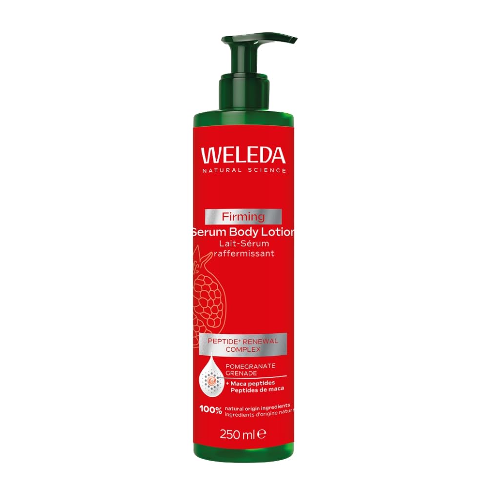 Weleda Firming Serum Body Lotion with Pomegranate, Body Moisturiser with Maca-Peptide, Moisturising Cream For Men & Women, Certified Natural, Vegan, 250ml
