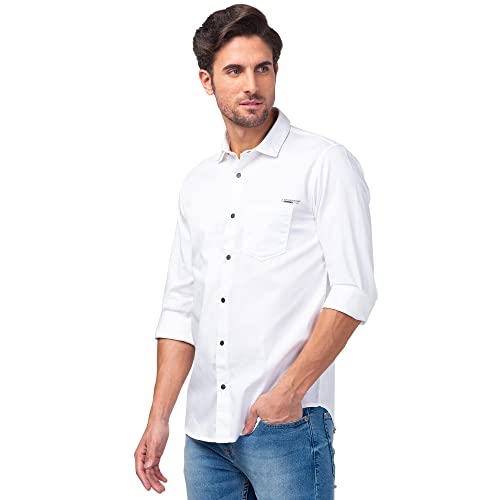 Image of Spykar Men's Regular Fit N /A Full Sleeve Solid Casual Shirts