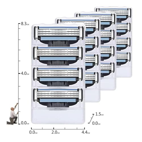 24 Stk Rasierklingen für Mach 3, Ersatzklingen für Nassrasierer Herren Rasierklinge Kompatibel mit Gillette Klingen, Rasierer Klingen Kompatibel für Mach 3