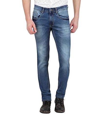 Regular Fit Mid Rise Slim Jeans ( Blue 