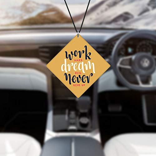 Image of TheYaYaCafe Yaya Cafe Motivational Gifts Acrylic Car Hanging Accessories Work Hard Dream Big Never Give Up Printed Interior Decoration