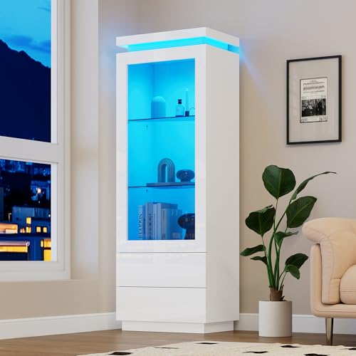 Lcoho Vitrina de 60 x 40 x 171 cm, armario...