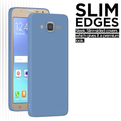 Image of Outlouders Back Cover for Samsung Galaxy J7 2015 / J7 / J7 Nxt | Camera Protection | Durable Soft Matte Silicone Bumper Case (Aqua Blue)