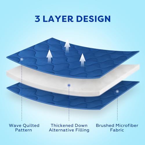 Comfyanno Quilted Daycare Cot Nap Mat Only, for Boys, Girls, Soft & Breathable, Gentle on Skin, Extra Support & Comfort for Standard Cozy Nap Time, Fits 23″ x 51″ Standard Preschool Cot - Navy by Comfyanno - Image 8