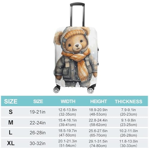 Cute Bear Printed Luggage Cover Protector, Fits 18-32 Inch Luggage2