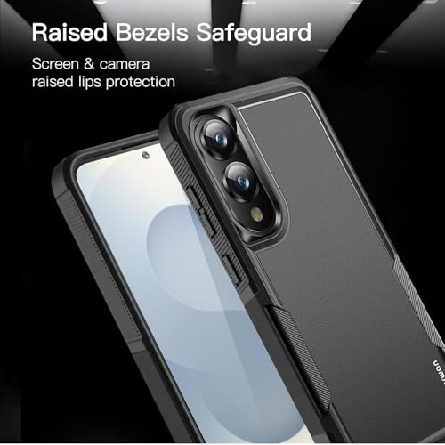 Image of KARWAN? Back Case Cover for Samsung Galaxy S25 Edge Heavy Duty |Dual-Layer Rugged Protection| Shockproof Protection Tough Mobile Phone Cover for Samsung Galaxy S25 Edge [Matte Back] (Black)