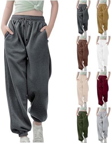 Baggy Sweatpants for Teen Girls Elastic Waist Fleece Lined Loose Athletic Active Joggers Kids Girl Sweat Pants