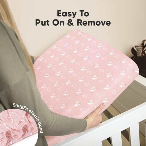 Image of KeaBabies 2-pk Organic Cotton Crib Sheets for Boys Girls 52x28 (Dreamland) | Fitted Crib Mattress Sheet Neutral, Breathable Cover for Baby Bed Set, Toddler Mattress, Soft & Cute Prints