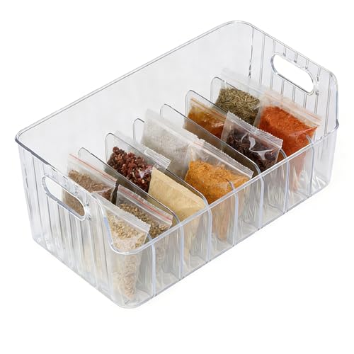 Contenitore per condimenti – Contenitore per salse multi-scomparto, scatola per alimenti con manico, ideale per ketchup, senape, zucchero, caffè, crema, pacchetti, libri, trucco, cibo, bevande