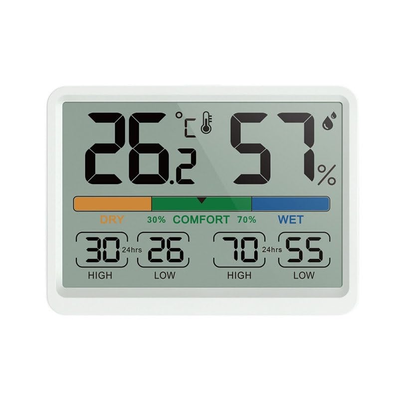 ABS Digital Thermometer Hygrometer Indoor Household Magnetic Tape Clock