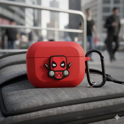 Image of Silicone Cover Compatible with Oneplus Buds Nord 3r (2025), Soft Silicone 360 Full Protection Dust-Proof Shockproof Case Cover with Hook (Cover Only) (Dead-Pool)