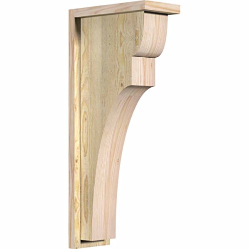 Ekena Millwork COR06X12X28YOR01RDF Yorktown, 12"D x 28"H, 6"W Douglas Fir (Rough Sawn Corbel w/Backplate)