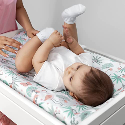 My Little Zone Baby Changing Pad Covers Jungle Flamingo - Cotton Changing Table Mattress Pad For Baby Girls, 2 Pack #TOP7