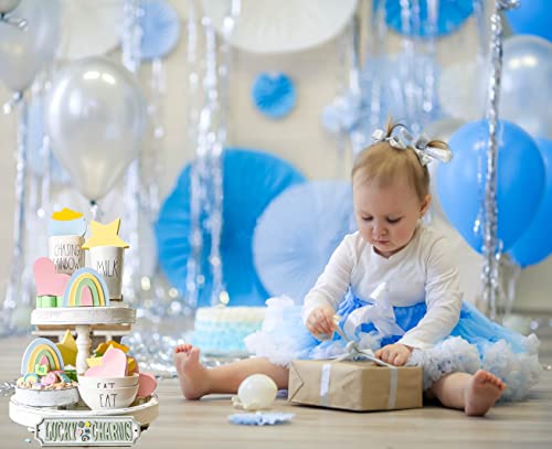 Romolive White Tiered Trays Stand Decor 2 Tiered Serving Tray For Wood Farmhouse Decorative Tiered Tray For Coffee Bar Kitchen Centerpiece Decor Give Leather Trays #TOP2