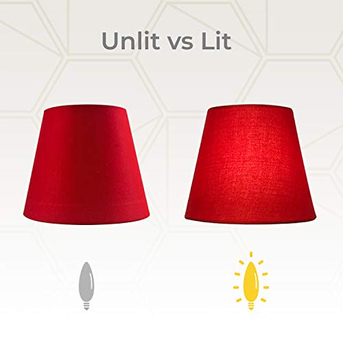 Image of Royal Designs, Inc. CS-1103-5RED-6 Textured Linen Empire Chandelier Shade, 3 x 5 x 4.5, Red, 6-Pack
