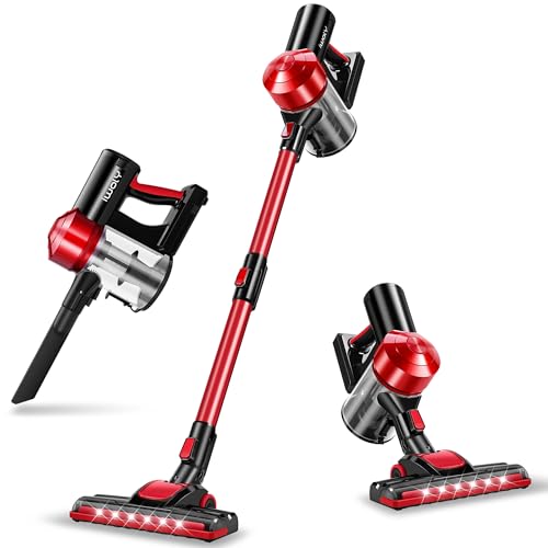 iwoly C150 Cordless Vacuum Cleaner with 2200mAh Rechargeable Battery, 18000Pa Cyclone Vacuum with HEPA Filter, Lightweight Portable Handheld Stick Vacuum for Home Hard Floor Car Cleaning