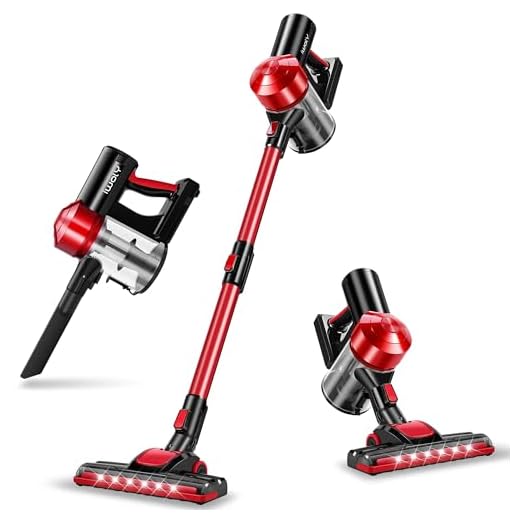 iwoly C150 Cordless Vacuum Cleaner Rechargeable with 2200mAh Detachable Battery, 18000Pa Cyclone Vacuum with HEPA Filter, Lightweight Portable Handheld Stick Vacuum for Hard Floor Car Cleaning