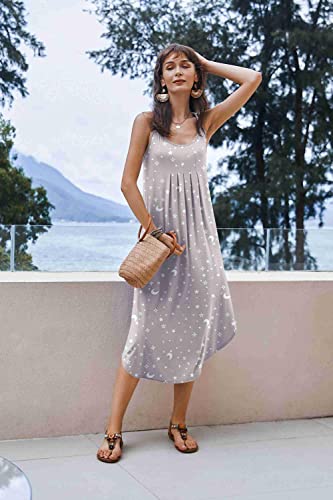 Image of Ekouaer Women's Sleeveless Nightgown Long Nightgowns for Women Full Slip Soft Nightshirt Wide Strap Sleepwear Lounge Dresses
