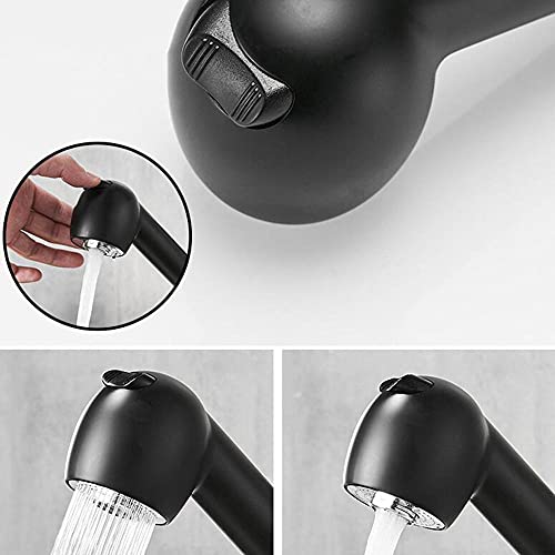 Robinet de cuisine avec douchette mitigeur d'évier noir à 360 ° - 5