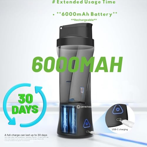 Image of PowerBlend 360W Dual Mode Portable Blender 700ml | 6000mAh Battery, USB Type-C, 22000RPM, 6-Blade Juicer Mixer | Smoothie, Juice And Protein Shake Maker Travel Bottle (Black)
