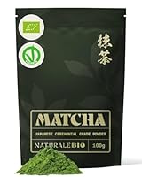 NaturaleBio Organic Ceremonial Grade Matcha Powder, 100g. From Uji, Kyoto for Traditional Japanese Tea Ceremony. Green Tea Free of Added Sugars and Preservatives