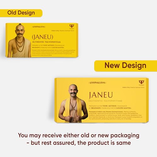Image of Janeu Yagyopavit Dhaga for Brahmin | 20 Pieces Janau with Haldi Pouch | Pure Sacred Thread for Rituals, Worship, and Spiritual Blessings | Pack of 1 (Yagyo Pavitam for Puja)