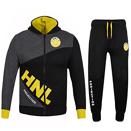 Survêtement HNL jaune pour filles de 13 ans ensemble veste zippée et pantalon de sport A2Z 4 Kids