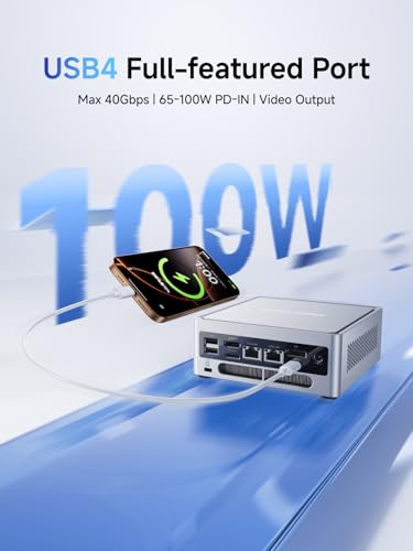 Image of MINISFORUM NAB8 Plus Mini PC Core i7-12800H(14C /20T,up to 4.8Ghz) 16G RAM 1TB SSD Desktop Computer, 1xHDMI2.1 TMDS|1xDP1.4|1xUSB4 Video Outputs, 2x2.5G LAN /WiFi6E /BT5.3 /4xUSB Iris Xe Graphics Micro PC