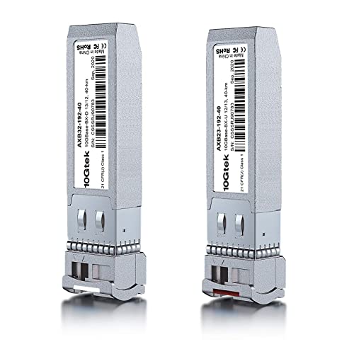 Image of 10Gtek 2-Pair of 10G SFP+ Bidi Transceiver, LC Single-Mode Single Fiber Module, 10GBASE-BIDI 1270nm /1330nm for Cisco SFP-10G-BX40D-I /SFP-10G-BX40U-I, Ubiquiti UniFi, Mikrotik and More, DOM, 40km