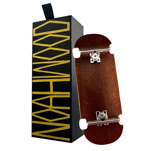 Noahwood Rose Wood Fingerboard Complete (9.0 Short Nose Short Tail Handmade Deck) + (34mm Silvery Six Truck + Crown iii White Wheel)