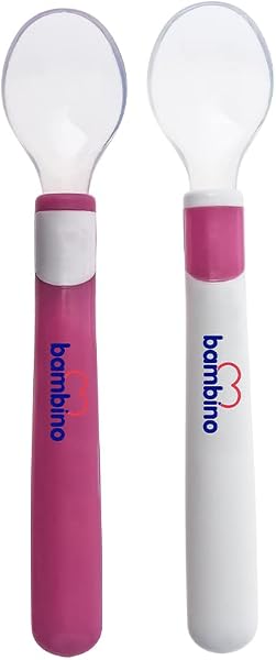Bambino Silikon İkili Kaşık (Pembe)