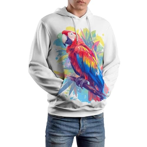 Sweat à capuche perroquet aquarelle sweatshirt pullover S - 6