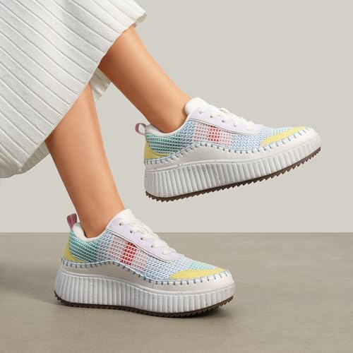 Image of DREAM PAIRS Women Chunky City Tweed Comfortable Casual Platform Fashion Sneaker