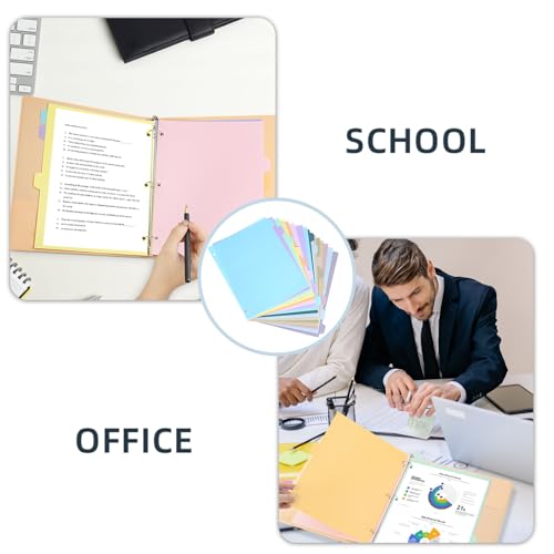 3 Ring Binder Dividers with TAB, Durable Plastic Write & Erase, 8 Tab 3 Hole Punch Dividers for 8.5 x 11'' Letter Size Papers, Ideal for Student, Teacher, Macaron 2 Sets image 5
