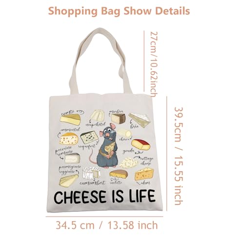 Bolsa Tote Cheese Is Life con diseño temático de queso miniatura 4