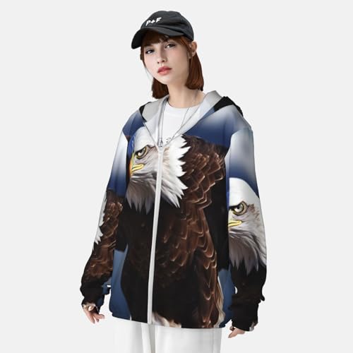 Veste à capuche UPF 50+ légère Eagle avec fermeture éclair pour l'extérieur - 6