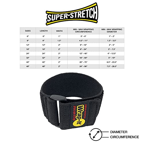 Super-Stretch Wrap-It Storage Straps (Assorted 8 Pack) - Elastic Hook And Loop Cinch Straps - Extension Cord Organizer, Hose, Rope And Cables Straps, Cord Wrap, Garage And Rv Organization, Dad Gift #TOP7