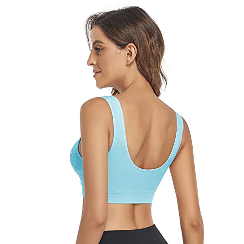 Image of Litthing Lace Bralettes for Women Padded Sports Bra Seamless Plus Size Tank Tops Wirefree Comfort Yoga Cami T Shirt Bras