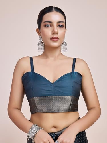 Image of Monjolika Fashion Women's Banarasi Pure Kanjivaram Style Satin Silk Saree With Blouse Piece for Wedding