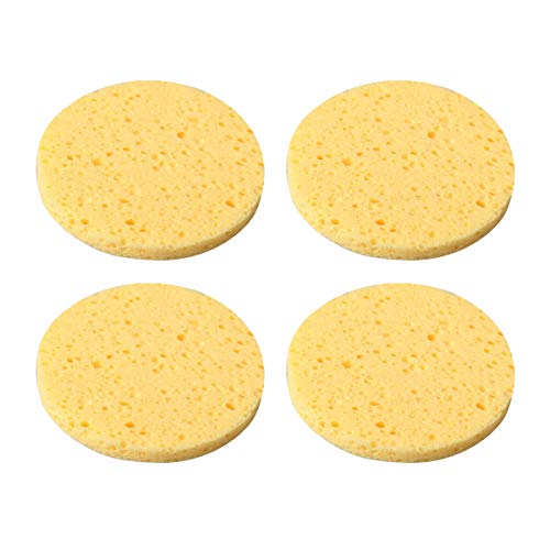 Preisvergleich Produktbild Gesichtsschwamm, 4 Stück, Gesichts-Holz-Zellstoff-Schwämme, rund, Beauty Make-up-Werkzeug, Hautton