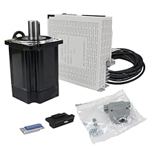 RATTMMOTOR 750W Servo Motor Kit, Servo Motor with Servo Motor Driver and Brake Encoder Cable, CNC Controller Kit for CNC Engraver Milling Machine/Robot 750W with Brake, A2M-80SV02430Z