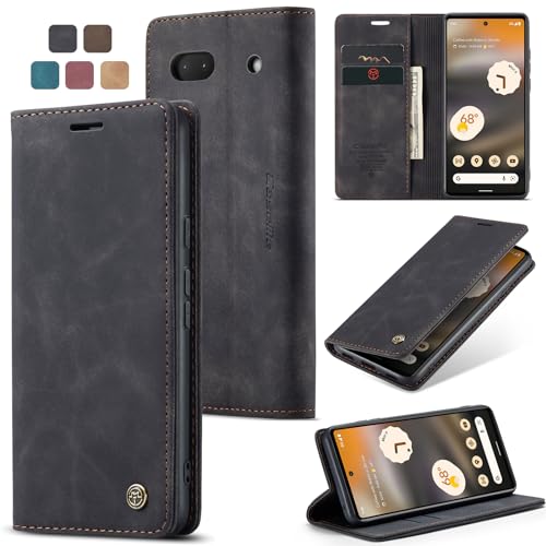 owlhold Funda Google Pixel 6A Avanzado PU Piel [Tarjetas y Billetera][Soporte Plegable][Cierre Magnético] Libro Funda para Google Pixel 6A   Negro